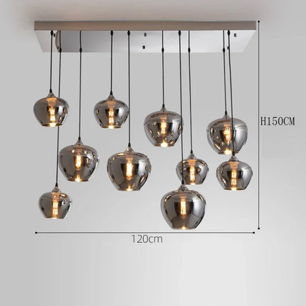 Lustre en verre pour éclairage intérieur élégant — LZ4X9P7Q