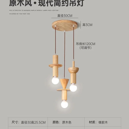 Suspension moderne en rondins style japonais pour intérieur élégant — LZ4X9P2Q