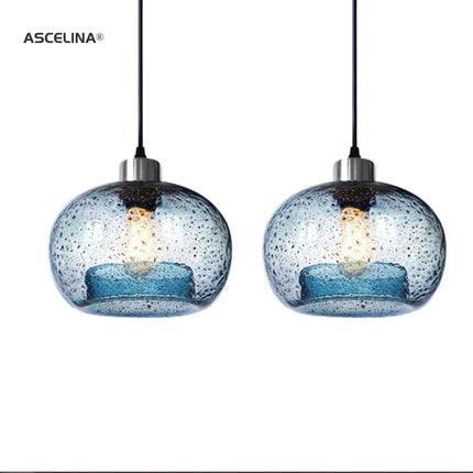 Suspension vintage en verre avec bulles d'air décoratives — LZ4X9T2
