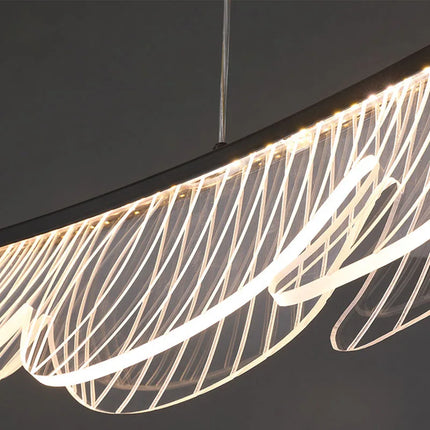 Lustre artistique ajustable en plumes et fil métallique — LZ4P9XJ