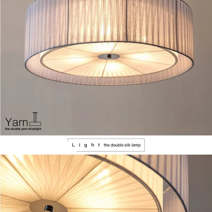 Lustre nordique en fer avec abat-jour en tissu décoratif — LZ4X9QJ