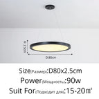 Or D80x2,5cm 90W / 3 couleurs sans télécommande