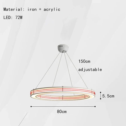 Lustre suspension art déco avec anneau et fil réglable — LZ4G7XQ