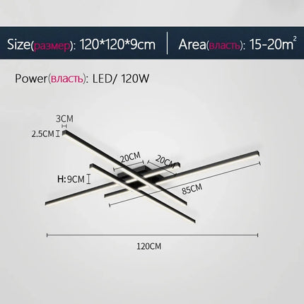 Plafonnier LED à bande longue design contemporain — LZ4X9M