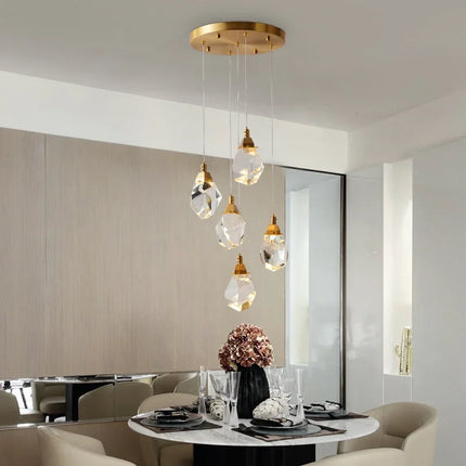 Lustre en cristal diamanté de luxe pour grand salon et escalier — LZ4X9P