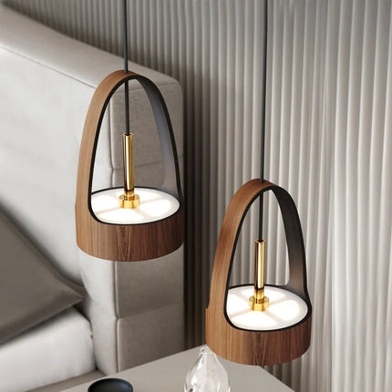 Suspension LED style nordique effet bois grain naturel — LZ4X9T