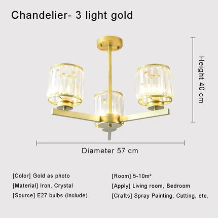 Lustre en cristal pour éclairage intérieur moderne et élégant — LZ4D9X