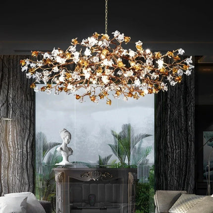 Lustre cuivre rétro en forme de branche style chinois — LZ4X9M2