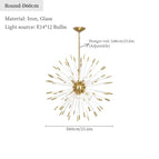 Rond D60cm / Corps de lampe en or / Lumière chaude | CHINE