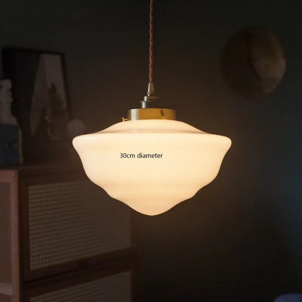 Suspension LED en verre blanc laiteux élégant — LZ4P9XQ