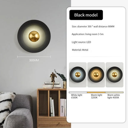Applique murale LED ronde au design moderne pour décoration de luxe — LZ4X9T1