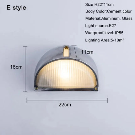 Applique murale LED rétro en aluminium étanche pour intérieur et extérieur — LZ4P9XQ