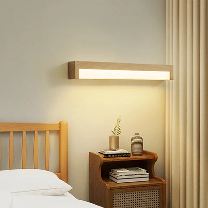 Lampe de chevet rétro effet grain de bois polyvalente — LZ4X9D2N