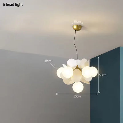 Lustre suspension moderne en verre design raisin doré — LZ4X9T