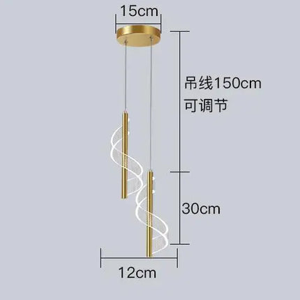 Suspension LED design en forme de S pour décoration intérieure — LZ4XJ9