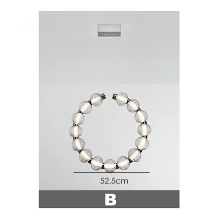 Lustre LED de luxe chromé style collier de perles — LZ4XJ9