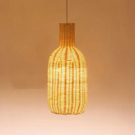 Suspension vintage en rotin fait main style chinois pour café et restaurant — LZ4X9M