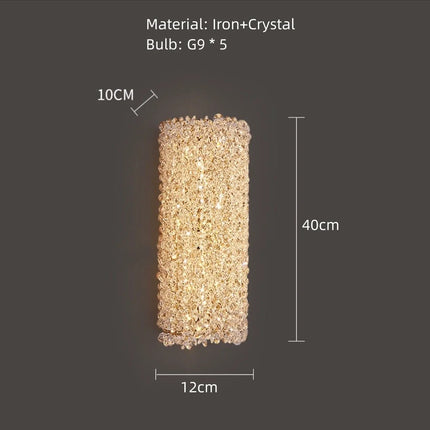 Applique murale dorée avec ampoule cristal clair et fil réglable — LZ4Q7M9