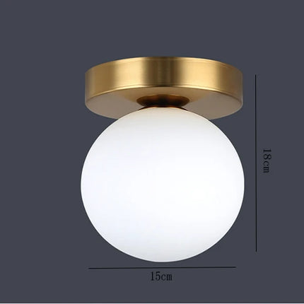 Plafonnier rond boule en verre LED pour salon et couloir — LZ4X9P