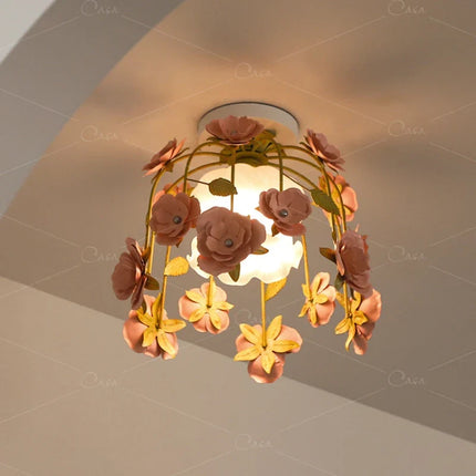 Plafonnier rétro en forme de rose pour ambiance romantique — LZ4XJ9