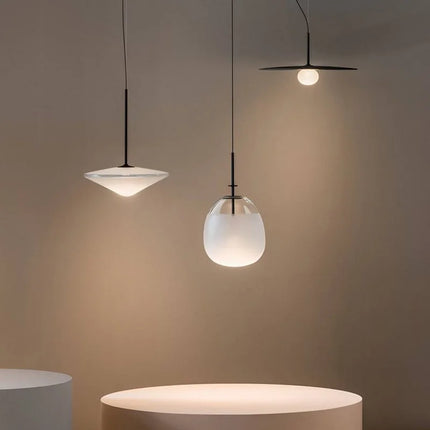 Suspension LED Postmoderne en verre forme soucoupe volante pour salon et salle à manger — LZ4X9T2