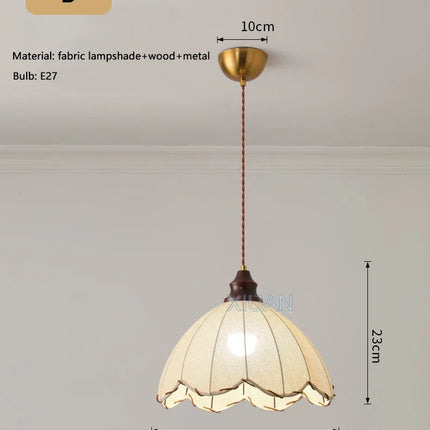 Lustre suspension rétro en lin style wabi-sabi pour décoration médiévale — LZ4X9P2