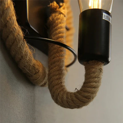 Applique murale rétro en corde de chanvre pour intérieur — LZ4X9M