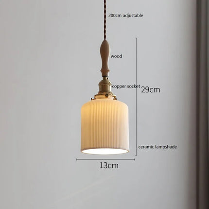 Suspension design papillon en céramique et bois — LZ4X9B