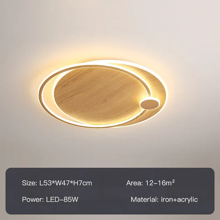 Lustre circulaire en bois avec éclairage intelligent — LZ4X9P2