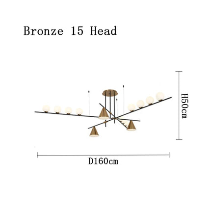 Lustre suspension industriel minimaliste en verre avec LED design — LZ4X9M