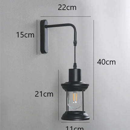 Applique murale LED rétro en fer style nordique pour bar et café — LZ4X9P2