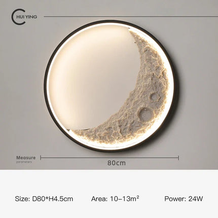 Applique murale LED en résine forme lune design nordique — LZ4FJ9