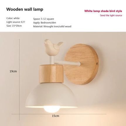 Applique murale design oiseau en bois et fer — LZ4Q7X9F