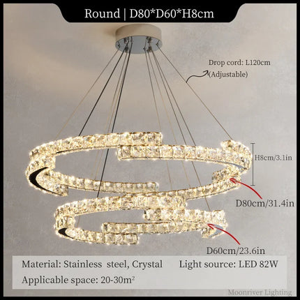 Lustre en cristal style italien pour décoration intérieure 2024 — LZQ7M2