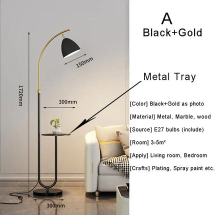 Lampadaire LED nordique avec abat-jour en tissu pour intérieur — LZ4X9P