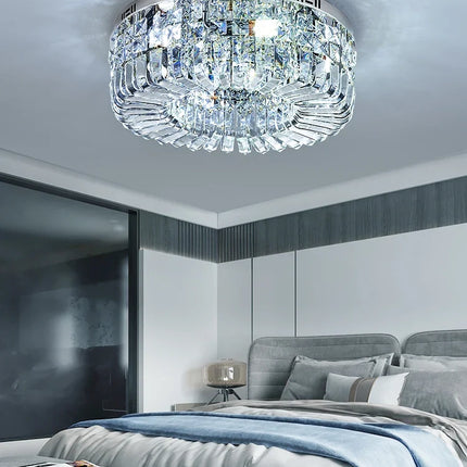 Plafonnier LED en cristal chromé pour intérieur moderne — LZ4X9P