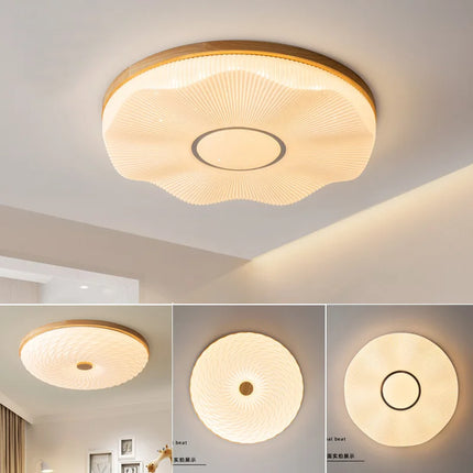 Plafonnier LED encastré en bois style nordique créatif — LZ4X9Q2