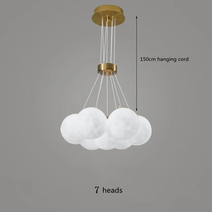 Lustre suspension boule en verre imprimé 3D planète lune — LZ4X9P