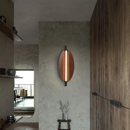 Applique murale LED minimaliste style wabi sabi japonais effet grain de bois — LZP4X9