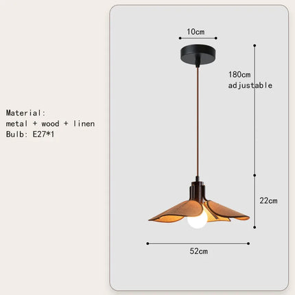 Suspension en bois de lin style asiatique avec fil réglable — LZ4X9P7Q