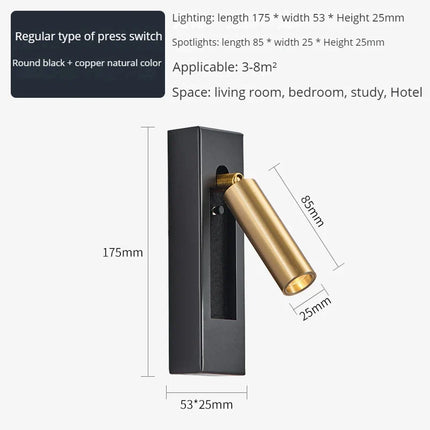 Applique murale moderne avec projecteur LED rotatif et chargeur USB — LZ4X9P2