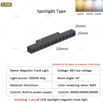 Spot magnétique moderne intégré pour rails d’éclairage — LZ4P9XQ