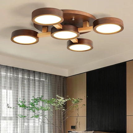 Lustre suspension nordique en bois pour intérieur contemporain — LZ4X9M
