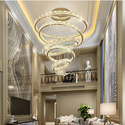 Lustre moderne en cristal avec anneau décoratif pour intérieur — LZ4N7Q2