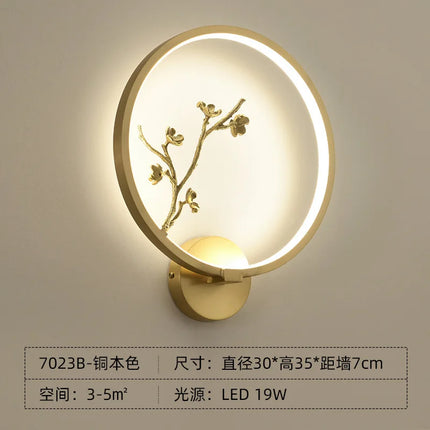 Applique murale LED en cuivre style traditionnel chinois pour intérieur — LZ4X9P2