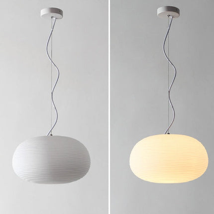 Suspension LED en verre blanc laiteux Caligari design — LZ4X9M