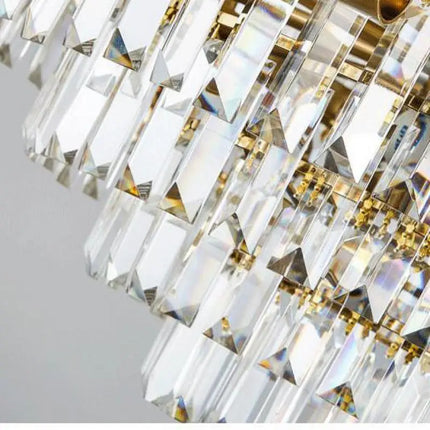 Plafonnier moderne en cristal doré avec LED trois couleurs — LZ4X9P2