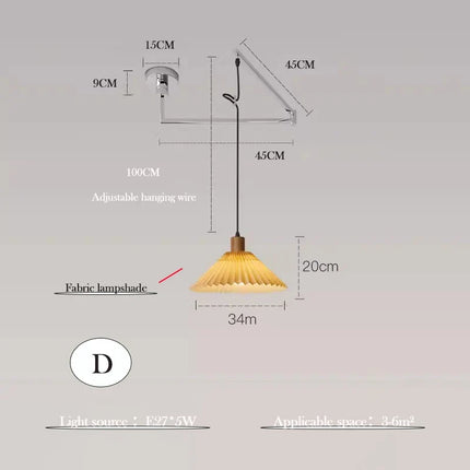 Lustre minimaliste extensible avec bras pivotant pliable — LZ4X9J