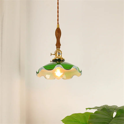 Suspension vintage en cuivre et verre pour loft — LZ4T9XQ
