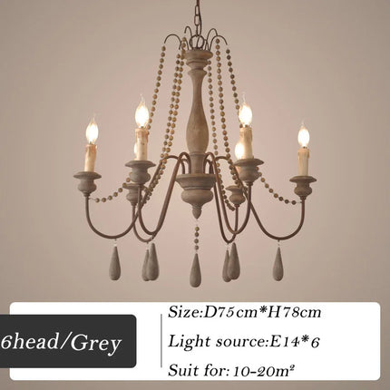 Lustre rétro en bois pour décoration intérieure élégante — LZ4X9T2